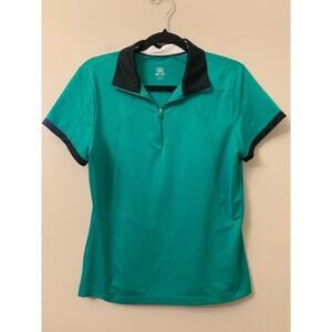 Tail White Label Green Polo Shirt 1/4 Zip Golf Performance Women's Large